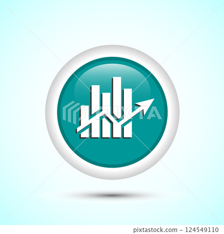Bar chart icon design illustration, Graph logo, Growth sign, Growth chart. Button design 124549110