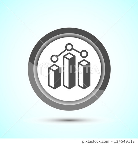 Bar chart icon design illustration, Graph logo, Growth sign, Growth chart. Button design 124549112