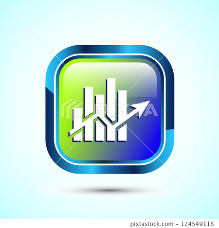 Bar chart icon design illustration, Graph logo, Growth sign, Growth chart. Button design 124549118