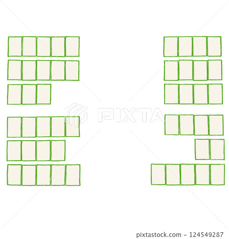 Illustration material of an example of the arrangement of competitive karuta cards 124549287