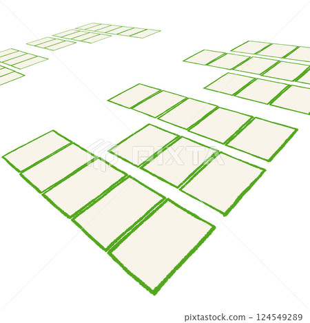 Illustration material of an example of the arrangement of competitive karuta cards 124549289