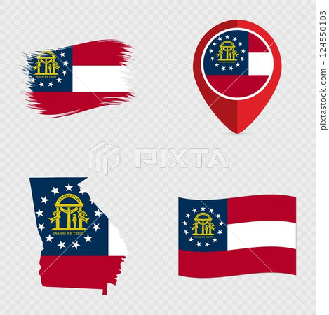 Georgia State Flag Icon Set. 124550103