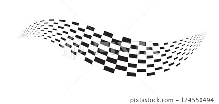 Vector checkered waving flag on white Vector checkered waving flag on white 124550494