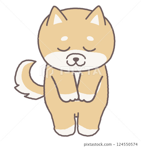 Cute Shiba Inu character illustration bowing politely Cute Shiba Inu character illustration bowing politely 124550574