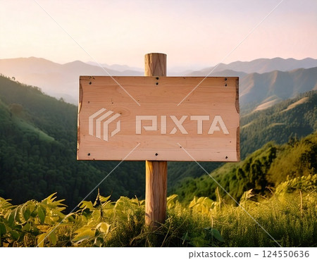 大自然中的發光木牌 大自然中的發光木牌 124550636