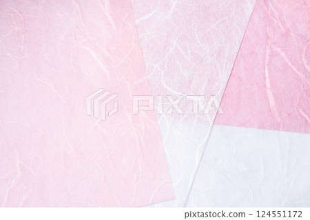 Pale pink Japanese paper background material 124551172