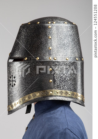 Close-Up of a Medieval Crusader Helmet 124551208