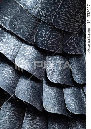 Close-up of Dark Scale Mail Armor Texture Close-up of Dark Scale Mail Armor Texture 124552037