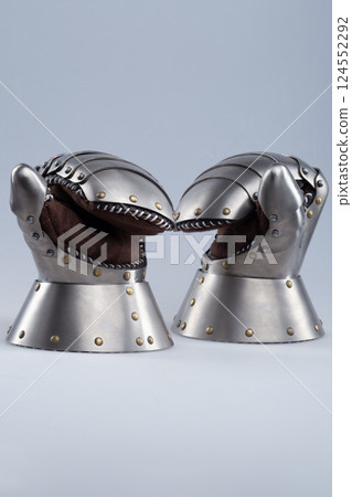Pair of Polished Steel Bastion Gauntlets 124552292