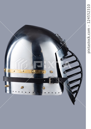 Medieval Bascinet Helmet with Barred Visor 124552310