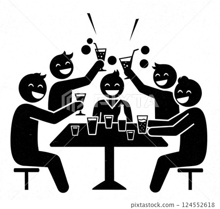 Drinking party pictogram style 124552618