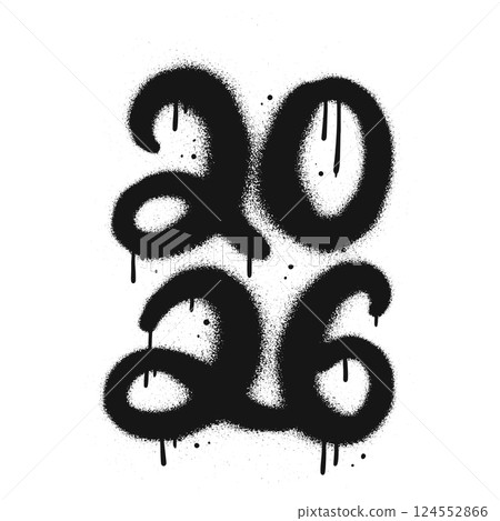 2026 urban Graffiti tag. Abstract modern street art decoration performed in spray painting style. Texture vector illustration 124552866