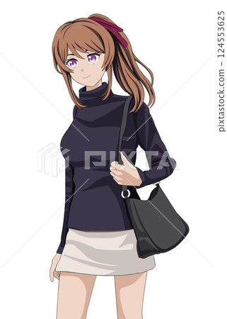 一個女人帶著一包 124553625