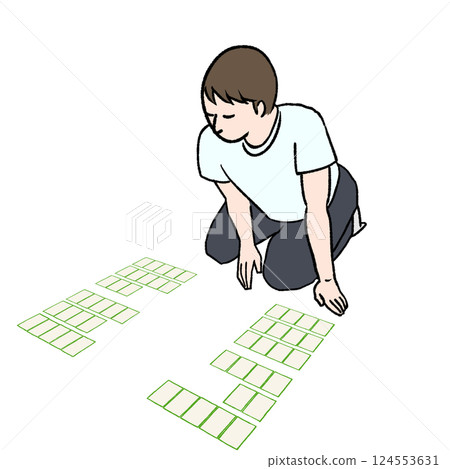 歌留多競技比賽中拾取卡片時的姿勢圖 歌留多競技比賽中拾取卡片時的姿勢圖 124553631