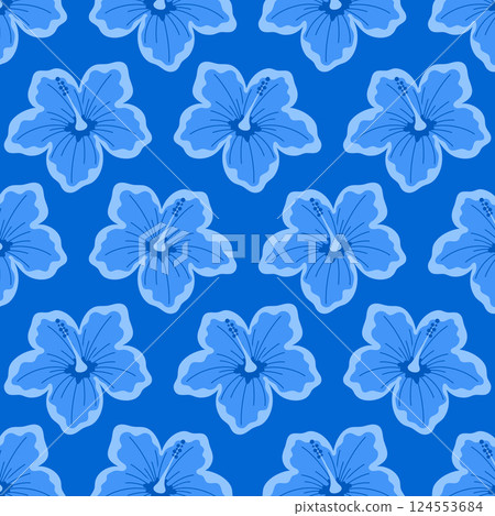 hibiscus seamless pattern 124553684