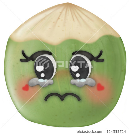 Set Cute Playful Cartoon Fruit Character summer with Big Eyes and Friendly  Face to hand drawn style. 124553724