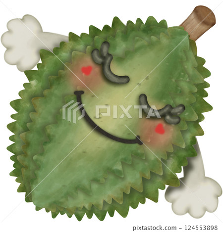Set Cute Playful Cartoon Fruit Character summer with Big Eyes and Friendly  Face to hand drawn style. 124553898