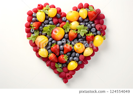 Heart shape made of fresh vegetables. Healthy food concept. 124554049