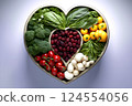 Heart shape made of fresh vegetables. Healthy food concept.  124554056