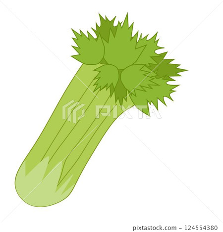 Celery Vegetable Flat Sticker Design isolated vector illustration. art for food design, recipe, cook book, packages, menu, food ads and decor Eat green 124554380