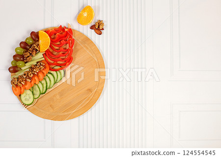 Diet food and raw food concept, healthy organic products for weight loss and weight reduction, intermittent fasting. Healthy breakfast with ingredients, menu for cafe or restaurant, kitchen Diet food and raw food concept, healthy organic products for weight loss and weight reduction, intermittent fasting. Healthy breakfast with ingredients, menu for cafe or restaurant, kitchen 124554545