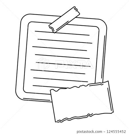 Paper note with pin. Frame or background for reminder. Paper note with pin. Frame or background for reminder. 124555452