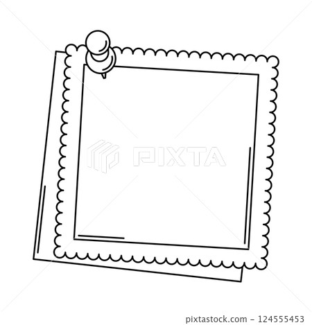 Paper note with pin. Frame or background for reminder. Paper note with pin. Frame or background for reminder. 124555453