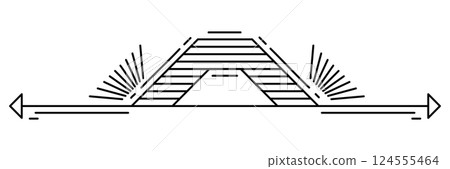 Line geometric element. Modern decorative linear divider. 124555464