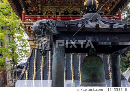 Traditional bell pavilion at Toshogu Shrine in Nikko Japan 124555846