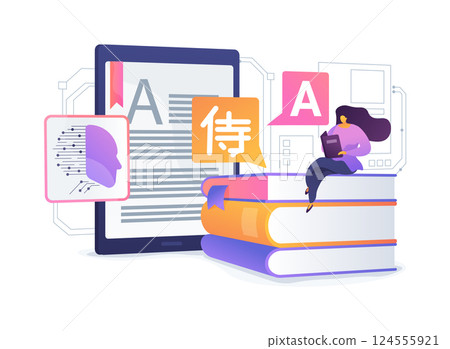 AI Language Style Transfer abstract concept vector illustration. AI Language Style Transfer abstract concept vector illustration. 124555921