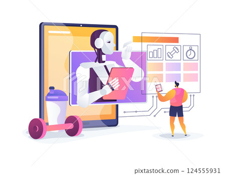 AI Personalized Workout Plans abstract concept vector illustration. 124555931