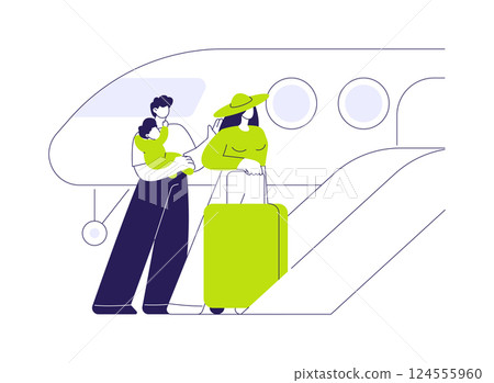 Private jet abstract concept vector illustration. 124555960