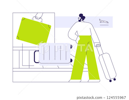 Baggage pick up abstract concept vector illustration. 124555967