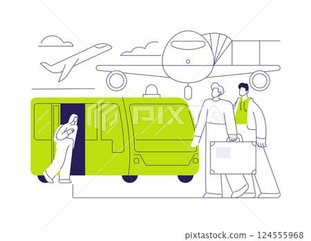 Airside transfer abstract concept vector illustration. 124555968
