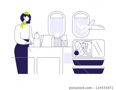 In-flight catering abstract concept vector illustration. 124555971