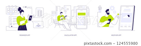 Utility mobile apps abstract concept vector illustrations. 124555980
