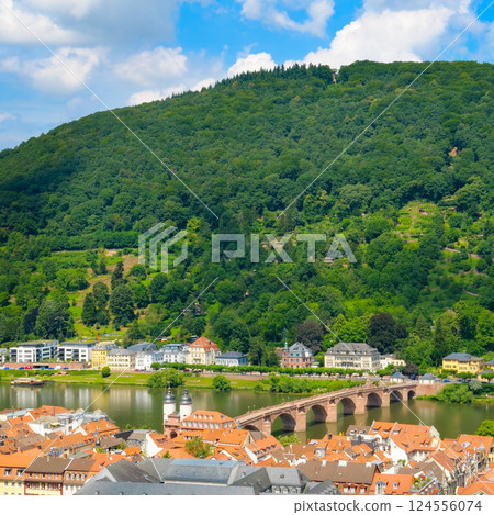 Landmarks and beautiful towns of Germany - medieval Heidelberg. 124556074