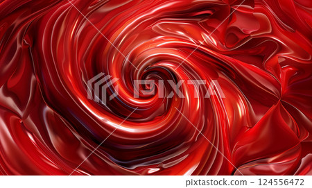 Vivid red swirling pattern on glossy surface. 124556472