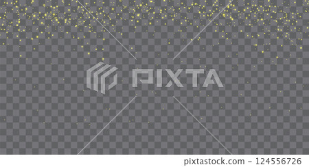 Vector dust sparks and yellow sky stars. Flash shine with special light. Golden sparkles Christmas light effect. Sparkling magical dust particles 124556726