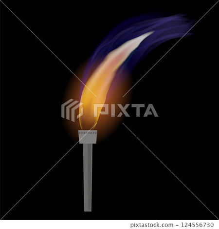 Vector Burning Retro Old Torch isolated on dark Background Vector Burning Retro Old Torch isolated on dark Background 124556730