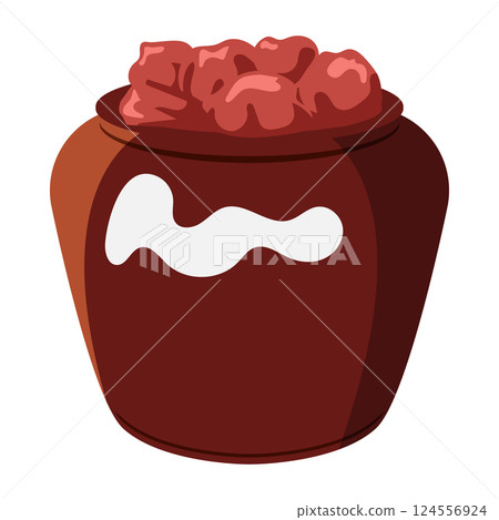 罐子裡的醃李子的插圖 124556924