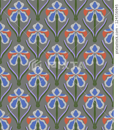 seamless pattern with blue flowers seamless pattern with blue flowers 124556945