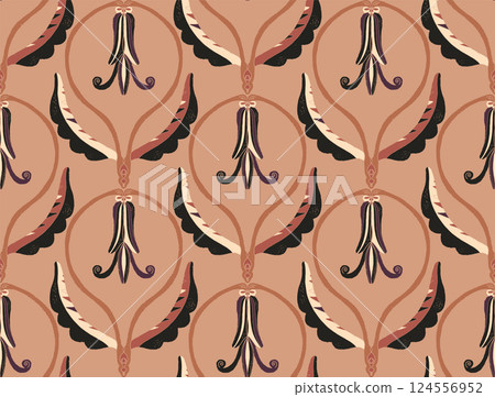 seamless pattern with leaves in hand drawn by leaves seamless pattern with leaves in hand drawn by leaves 124556952