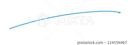 A roughly drawn blue line - A simple and stylish horizontal underline or other decorative part material 124556967