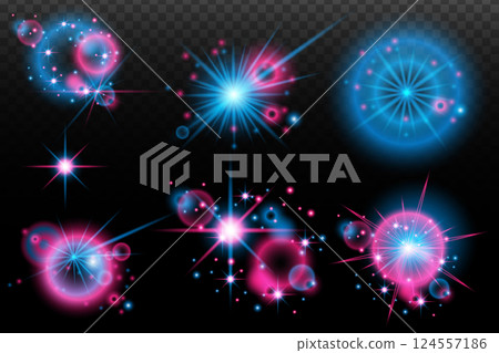 colorful fireworks with sparkles isolated on transparent colorful fireworks with sparkles isolated on transparent 124557186