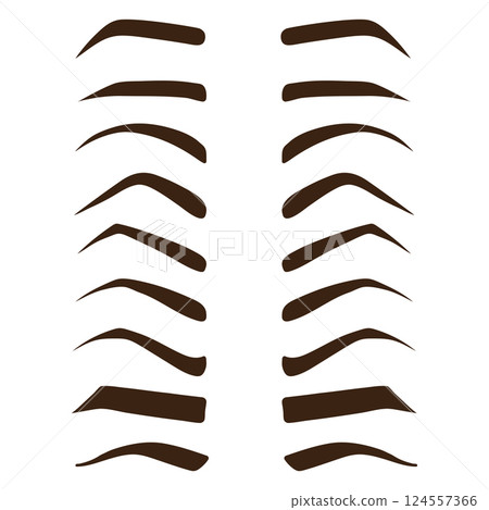 Eyebrow shape. Set. Vector illustration isolated on white background. 124557366