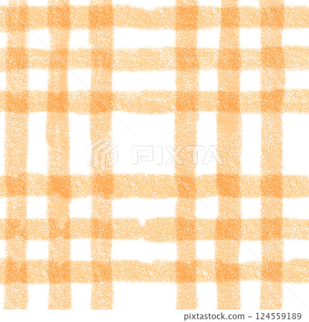 Orange Plaid Gingham Hand Drawn Background Pattern Overlay 124559189