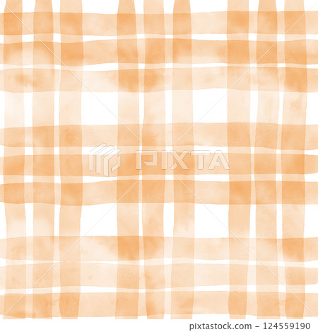 Orange Plaid Gingham Hand Drawn Background Pattern Overlay 124559190