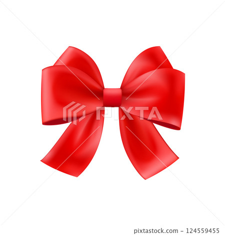 3D Realistic red gift bow. Christmas, birthday and sale decoration. 3D Realistic red gift bow. Christmas, birthday and sale decoration. 124559455