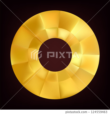 Luxury realistic gold ring. Premium golden circle 124559463